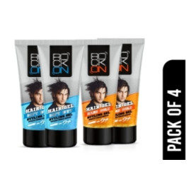 RockOn Hard & Soft Hair Styling Gel 60gm ( Pack of 2pc hard gel & 2pc soft gel) 
