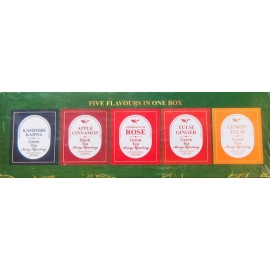 Aplomb Five Flavours Detox Kashmiri Kahwa, Apple Cinnamon, Rose, Tulsi Ginger, Lemon Tulsi Green Tea (50's Tea Bags)