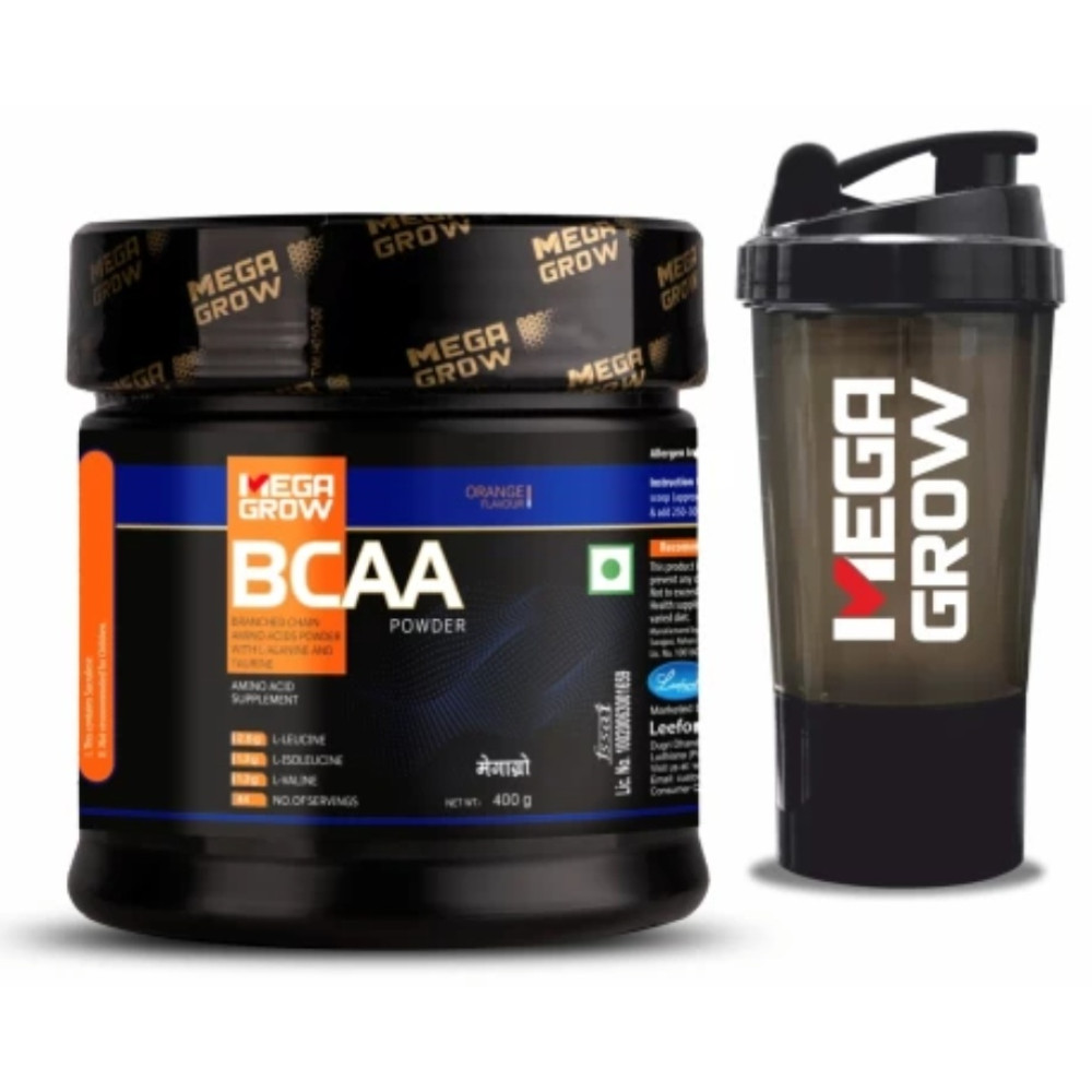 Megagrow BCAA Orange Flavour Protein Powder 1kg