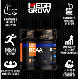 Megagrow BCAA Orange Flavour Protein Powder 1kg