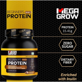 Megagrow Mass  Gainer Whey Protein Powder 1kg. (Chocolate Flavoured) 