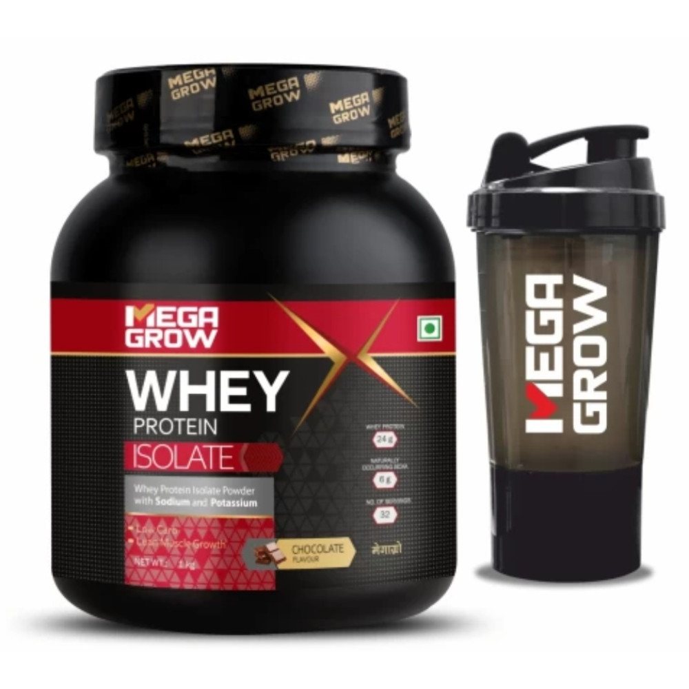 Megagrow Isolate Whey Protein Powder 1kg ( Chocolate Flavour) 