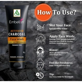 Embellish Charcoal Face Wash 60gm & Night Cream 50gm ( pack of 2)