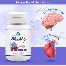 Aplomb Omega 3 (FlaxSeed Oil) for Healthy Heart | Skin Health | Supports Bones & Joint Care | Eye Health | For Men and Women- 90 Softgels