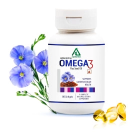 Aplomb Omega 3 (FlaxSeed Oil) for Healthy Heart | Skin Health | Supports Bones & Joint Care | Eye Health | For Men and Women- 90 Softgels