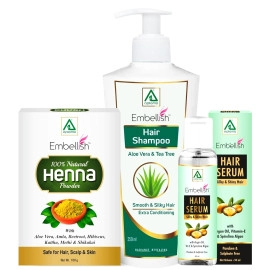 Aplomb Embellish Hair Care Essential Kit Combo Pack (Heena Powder100gm, Hair Shampoo 250ml,Hair Serum50ml)