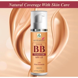 Aplomb Embellish Serum BB Foundation SPF-15 | Natural Coverage for Daily Use | Deep Hydration | Water- Resistant | Sun Protection With Spf - 15 |Paraben Free (30g)